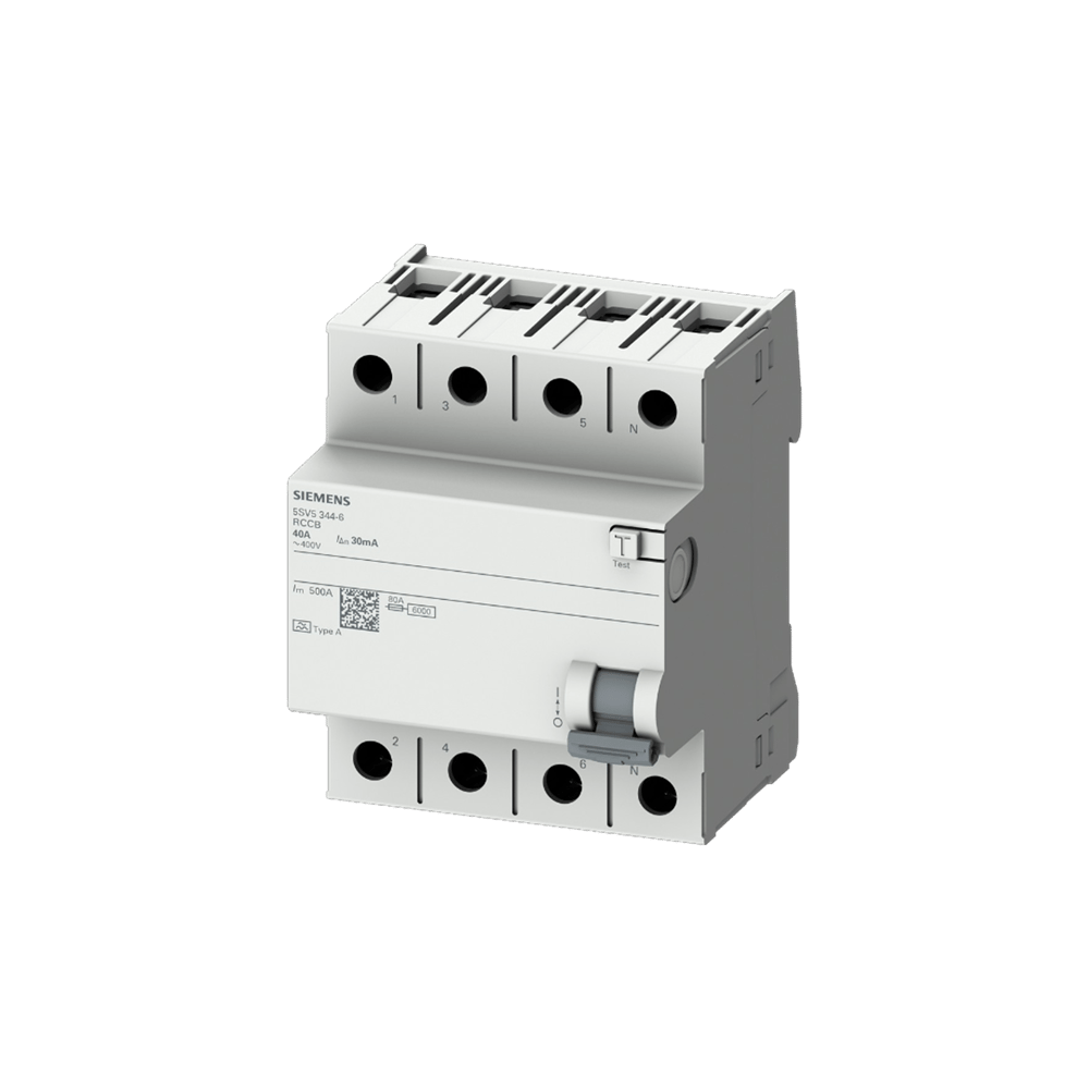 Siemens 5SV5342-6 - 25A 30mA Tip A 4P Kaçak Akım Koruma Rölesi