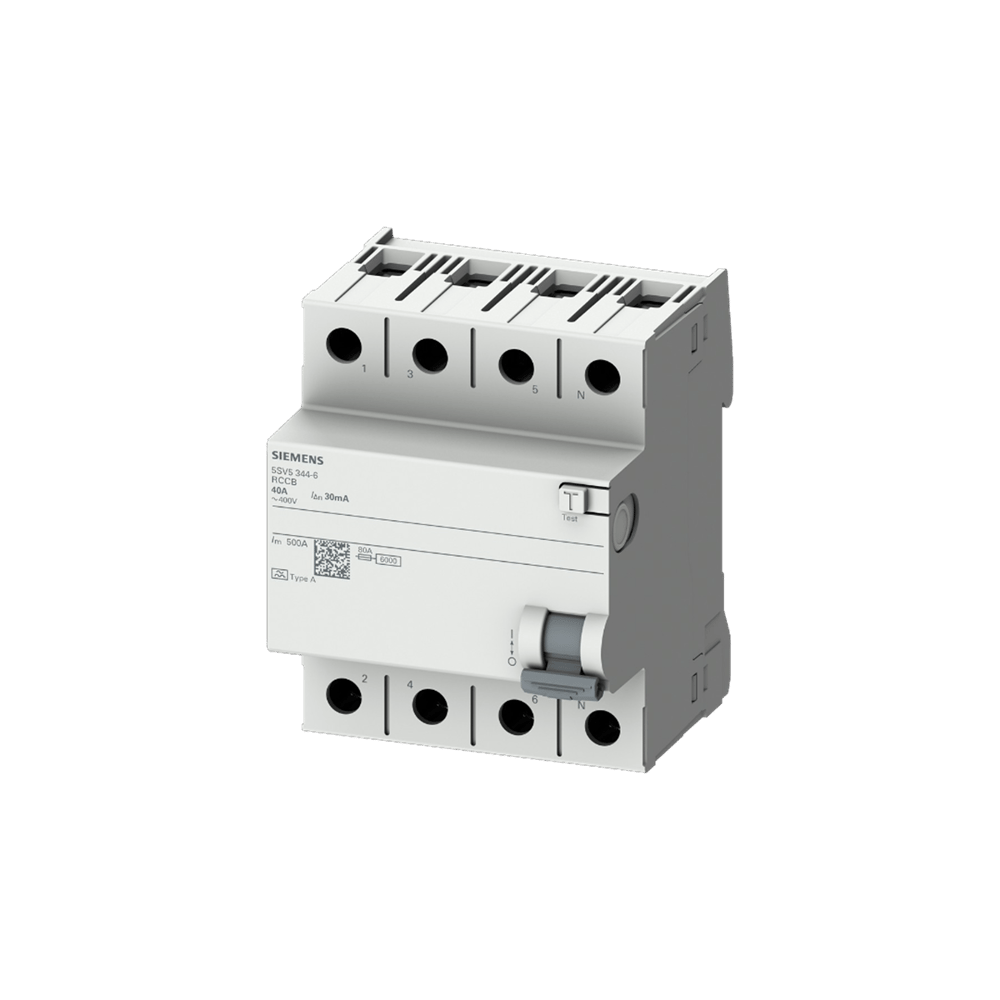 Siemens 5SV5646-6 - 63A 300mA Tip A 4P Kaçak Akım Koruma Rölesi