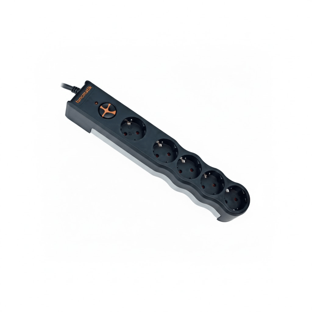 TUNCMATIK TSK6136  Powersurge 5 Siyah Priz Akım Koruma Prizi