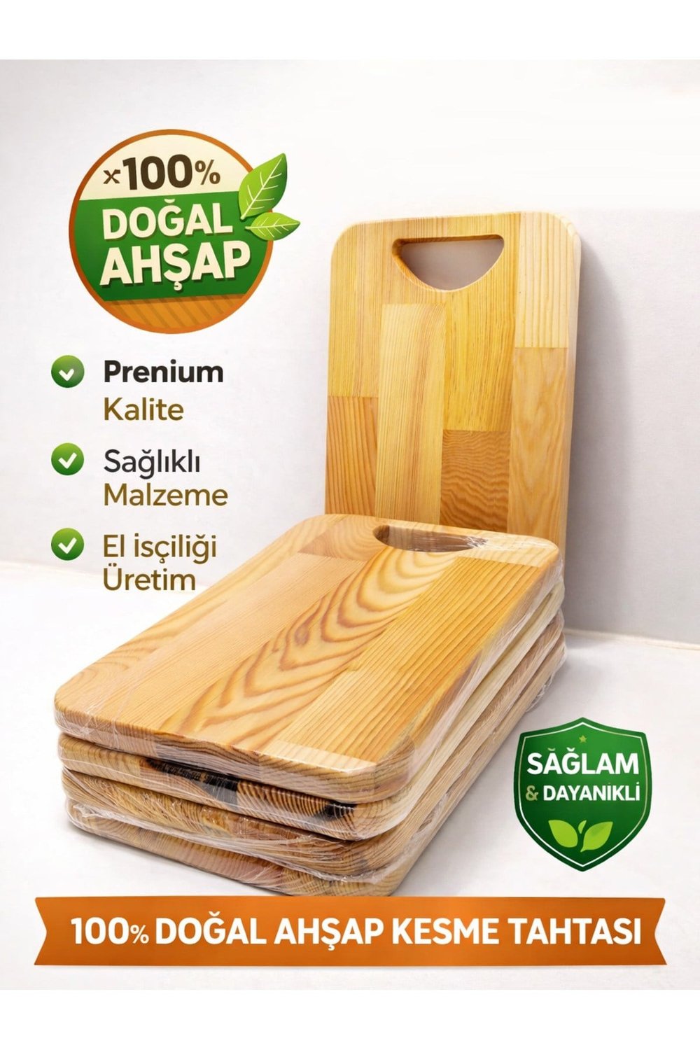 %100 Doğal Ahşap Kesme Tahtası