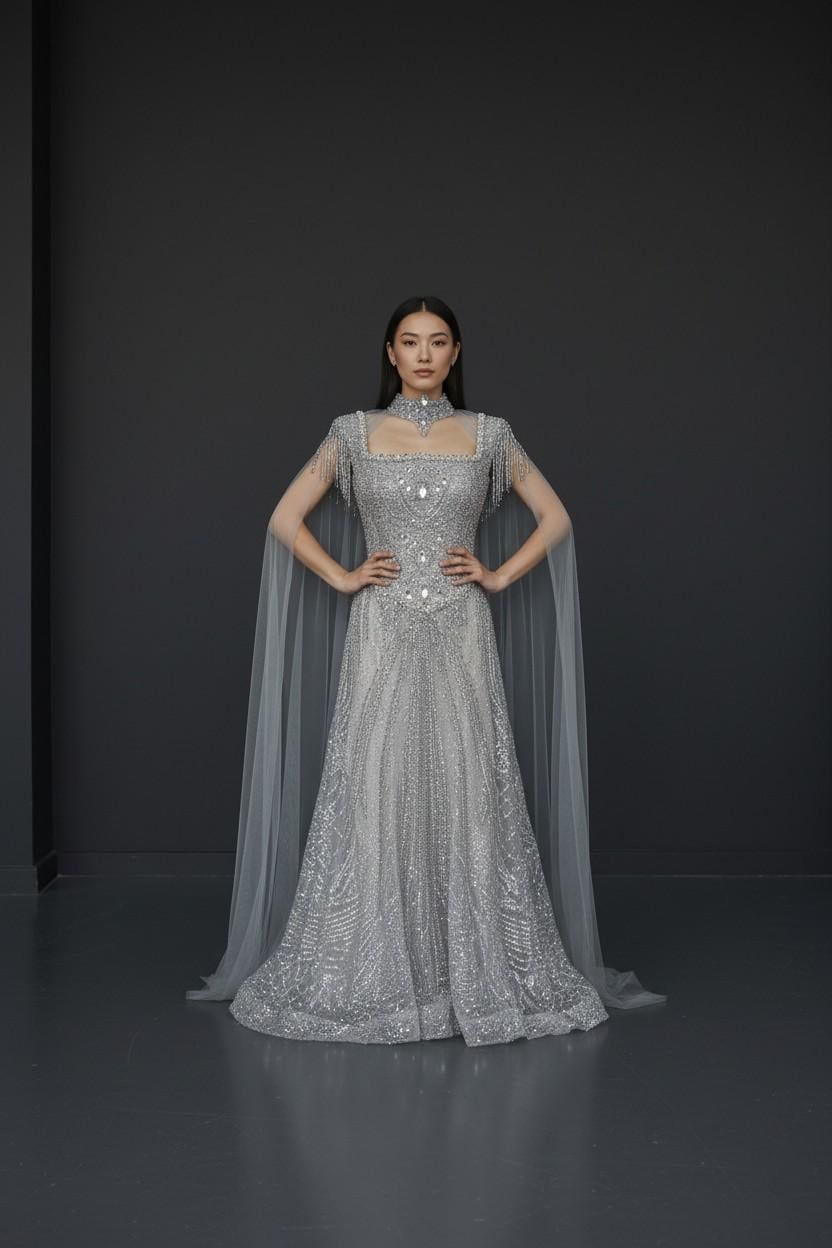 silver abiye