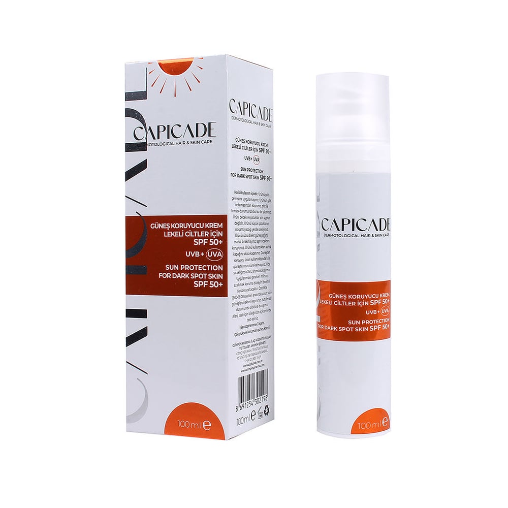Capicade Lekeli Ciltler İçin SPF50+ Güneş Kremi 100 ml