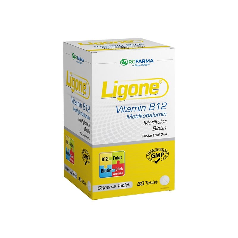 Ligone Methyl B12 1000 mg 30 Çiğnenebilir Tablet Takviye Edici Gıda
