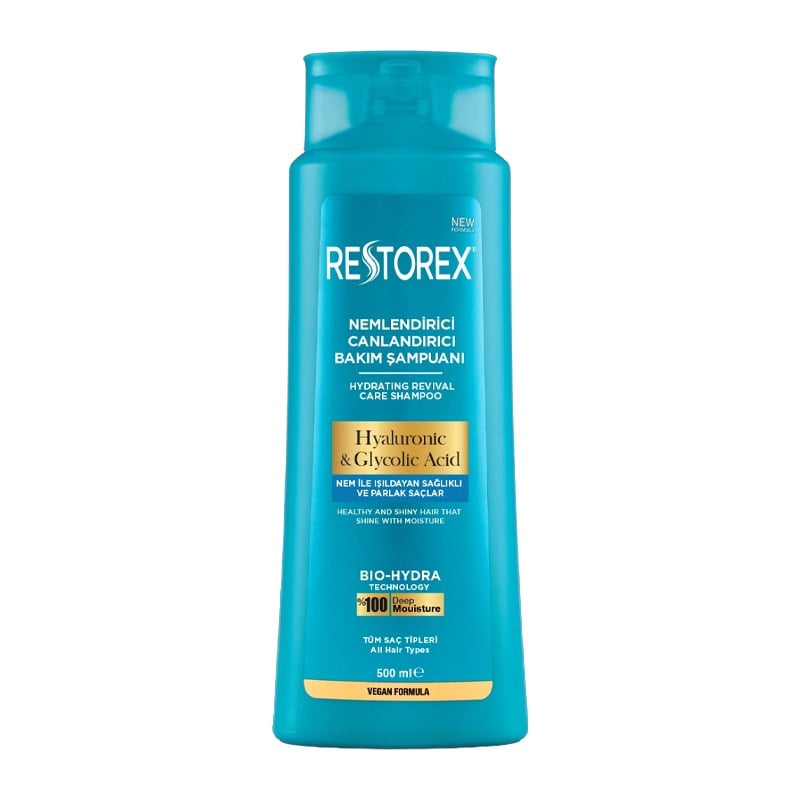 Restorex Hyaluronic Glycolic Acid Nemlendirici ve Bakım Şampuanı 500 ml