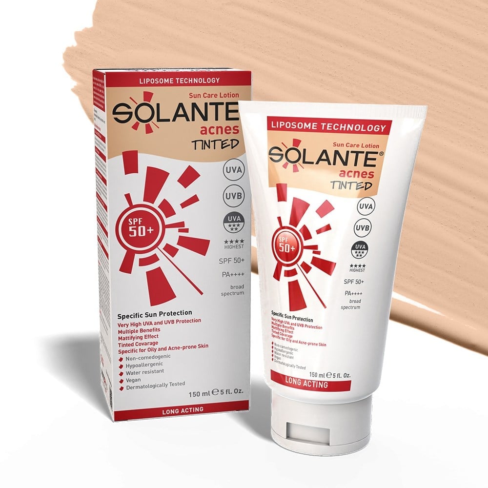 Solante Acnes Tinted Sun Care Lotion Akneli Ciltler İçin SPF50+ 150 ml