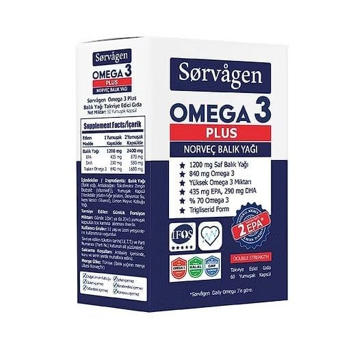 Sorvagen Omega 3 Plus Norveç Balık Yağı 60 Kapsül