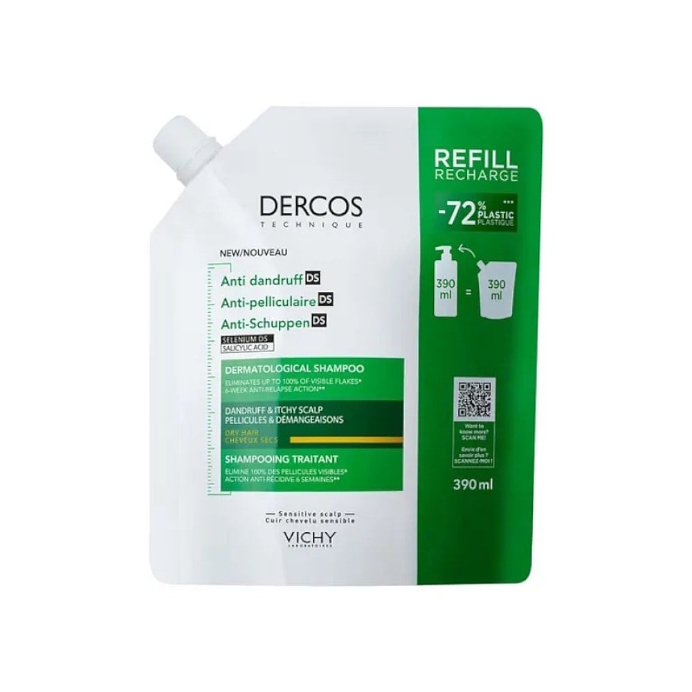Vichy Dercos Anti Dandruff Normal Ve Yağlı Saçlar İçin Kepek Karşıtı Refill Şampuan 390 ml