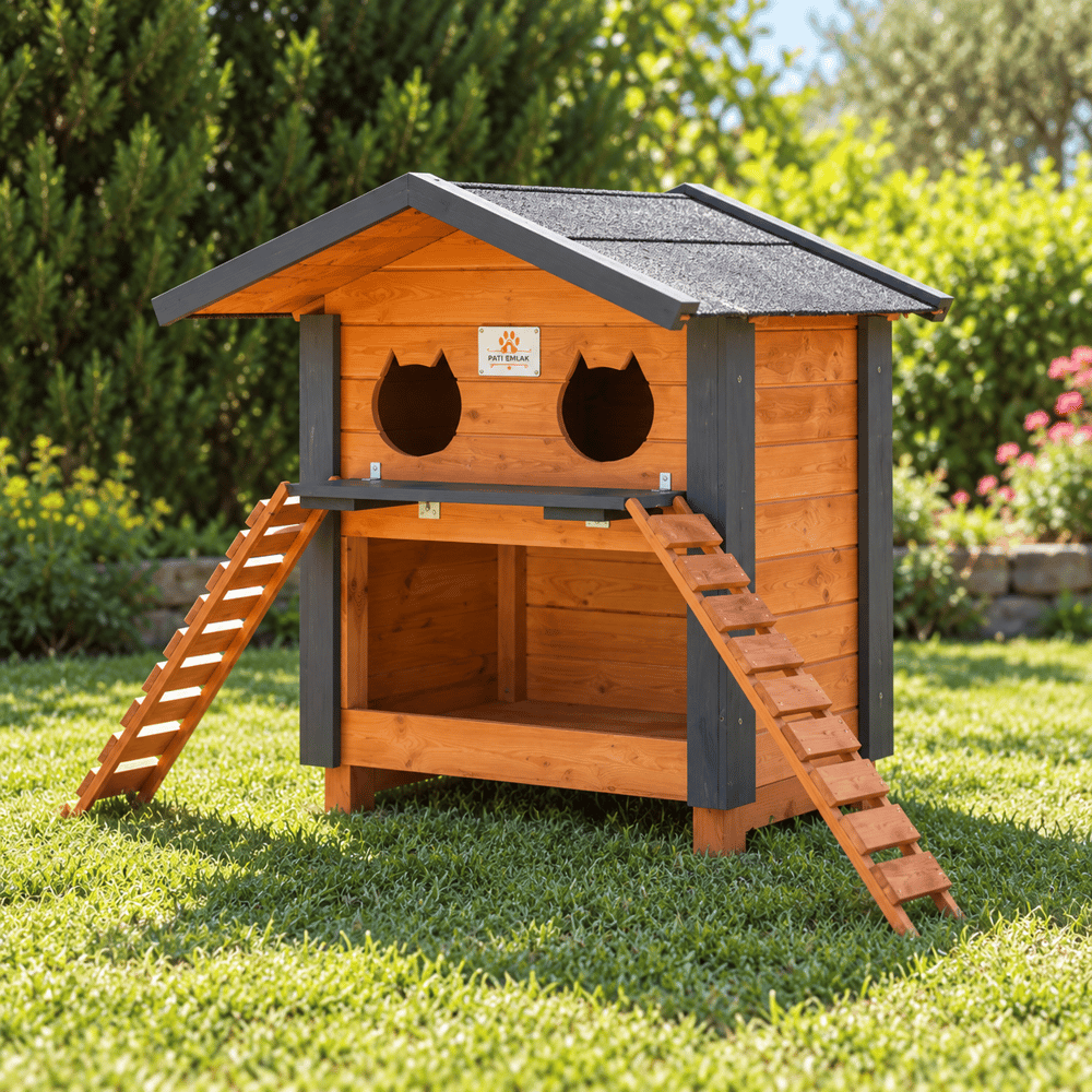 2'Lİ  MAMALIKLI KEDİ EVİ