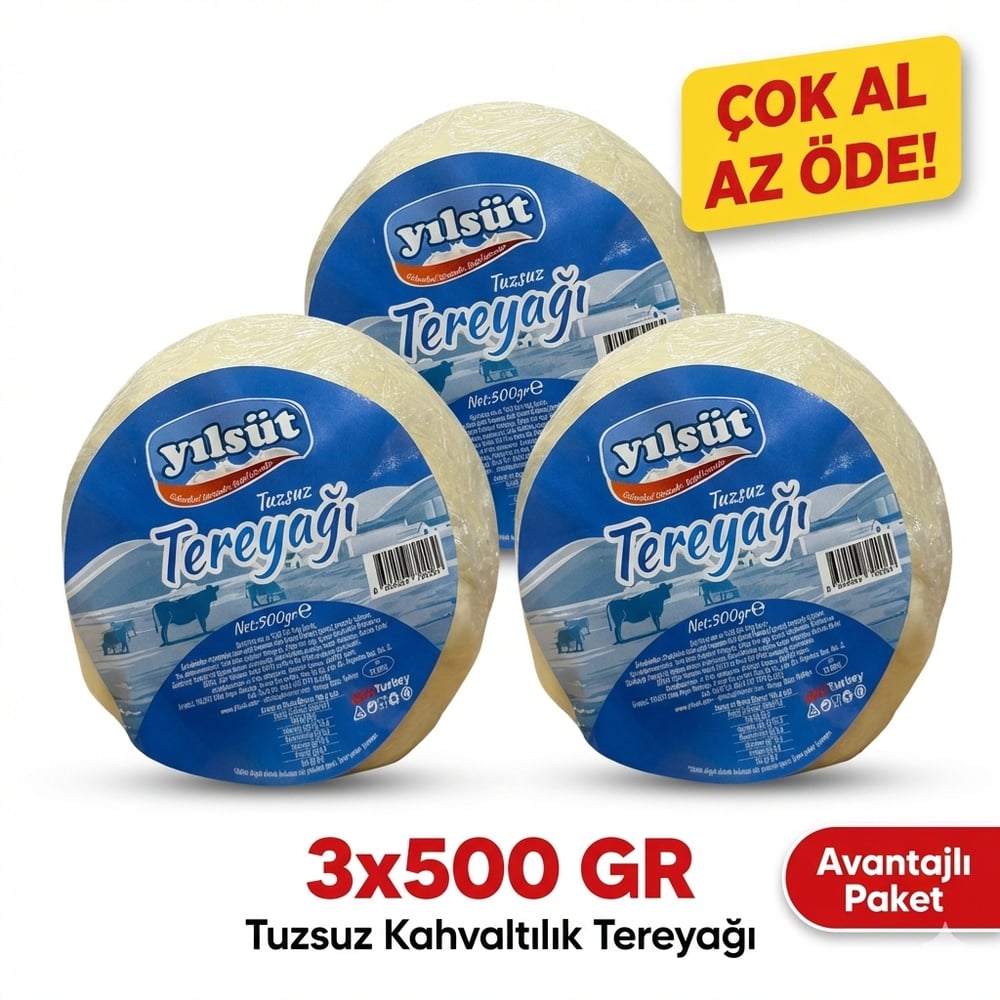 500 gram YILSÜT Kahvaltılık Tereyağı (3 adet)