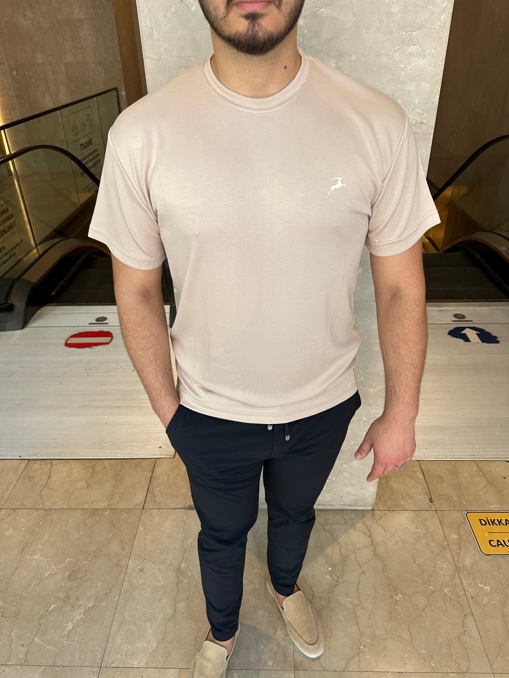 YUMUŞAK DOKULU T-SHIRT | BEJ