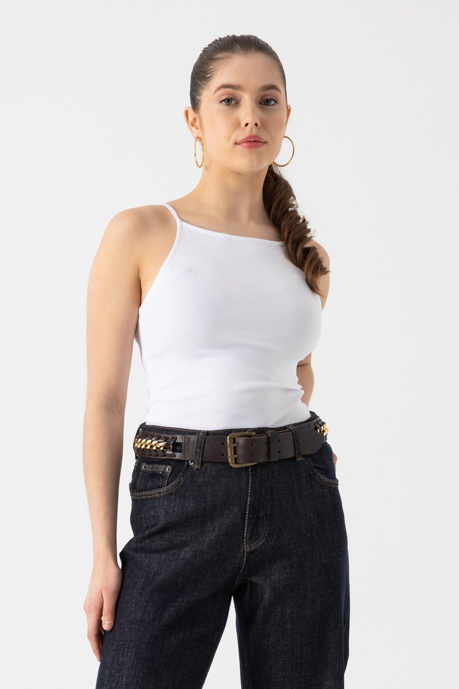 Askılı Halter Yaka Top