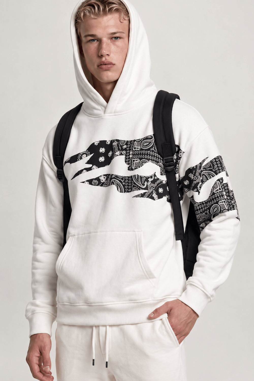 Bandana Desenli Kapüşonlu Sweatshirt