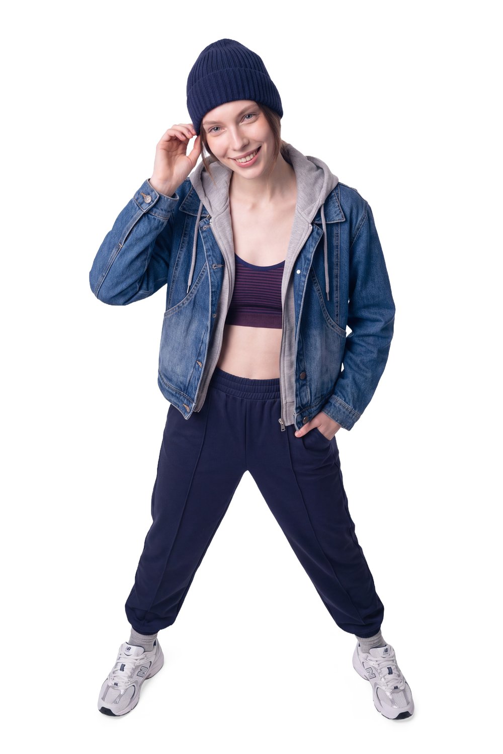 Kapüşonlu Crop Denim Ceket