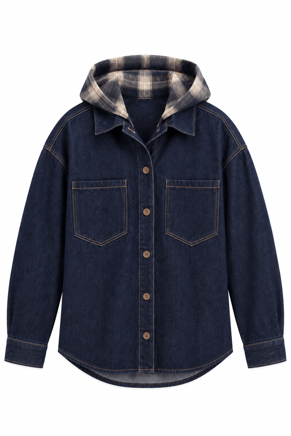 Kapüşonlu Denim Overshirt