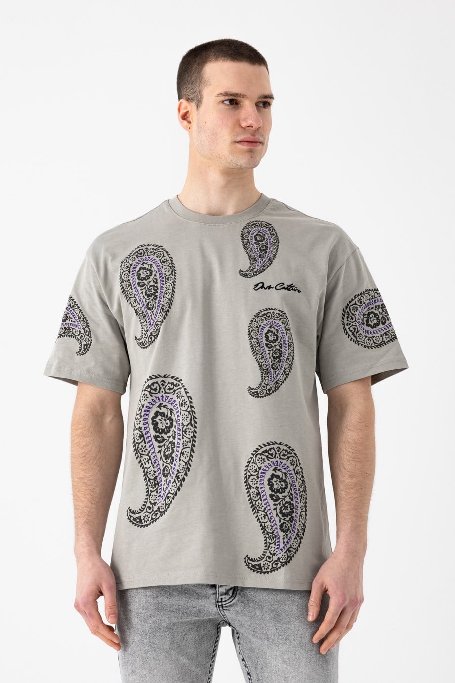 Şal Desen Baskılı T-Shirt