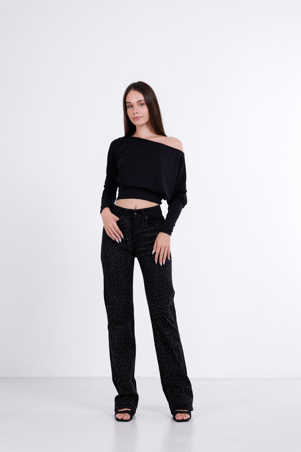Taşlı Straight Jean