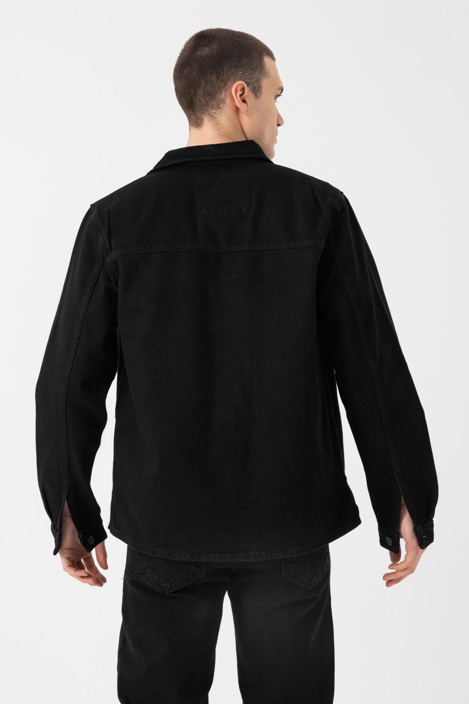 Tek Cep Denim Overshirt Gömlek