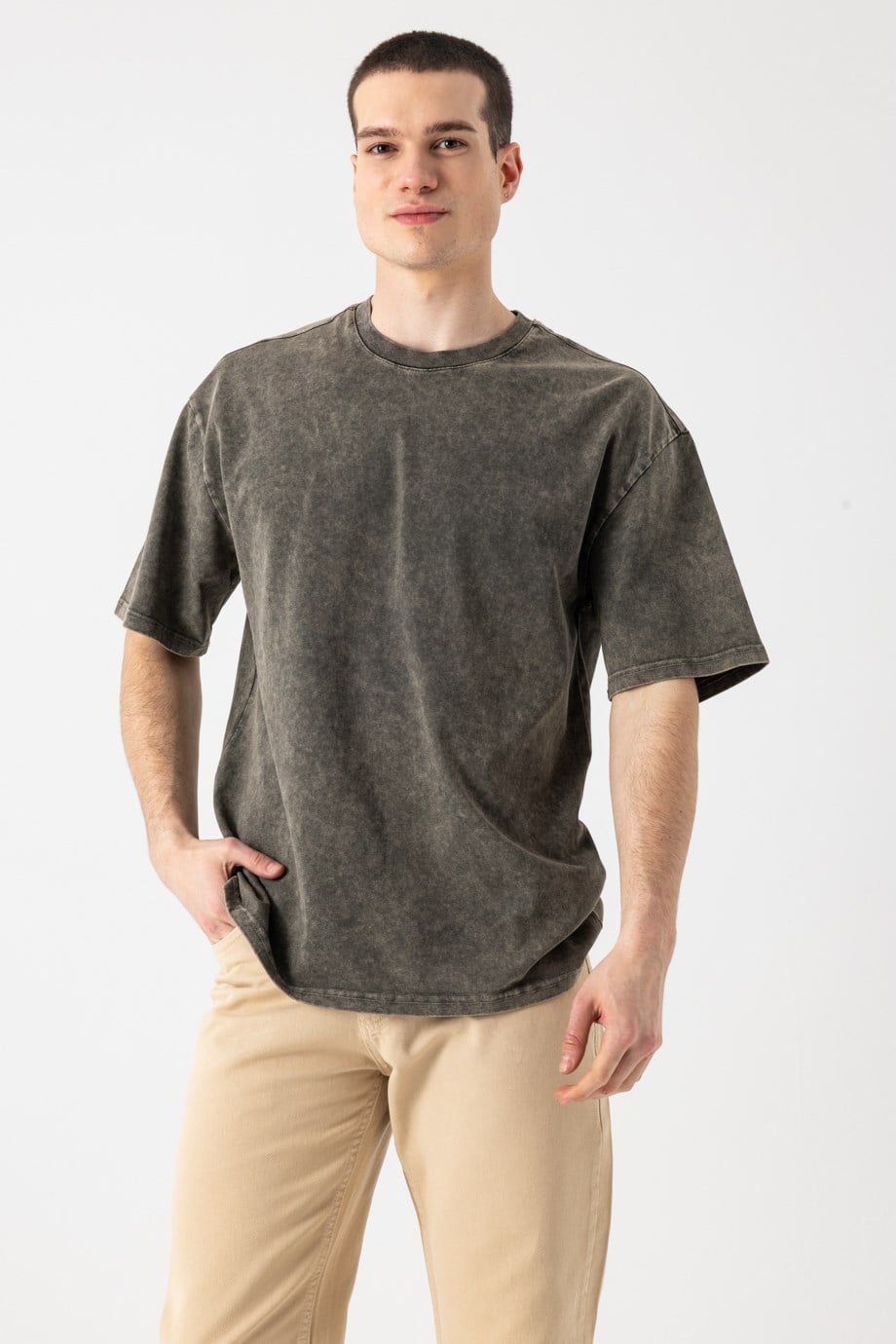 Yıkamalı Basic T-Shirt