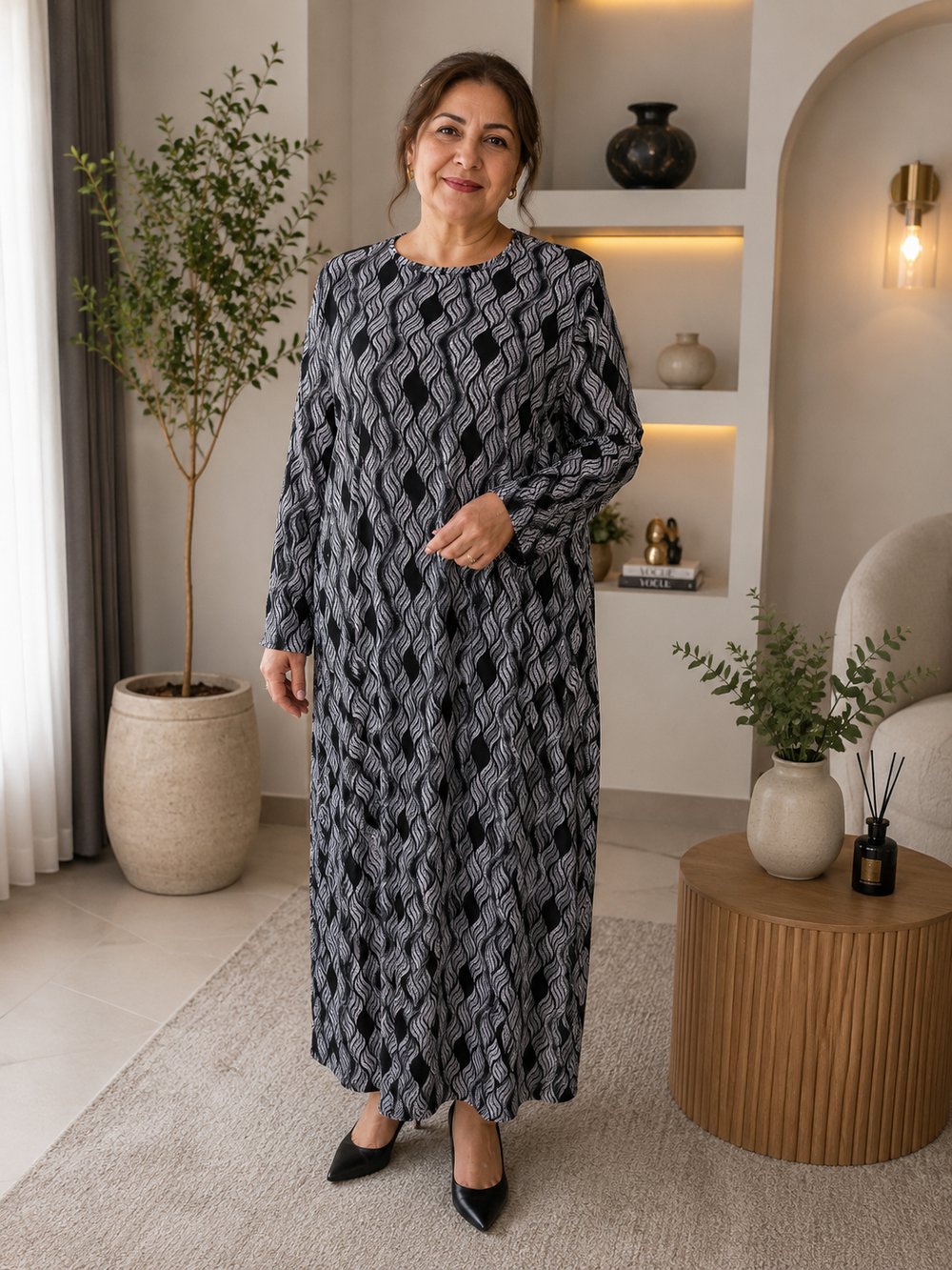 Anne Elbisesi - Beyaz | Siyah