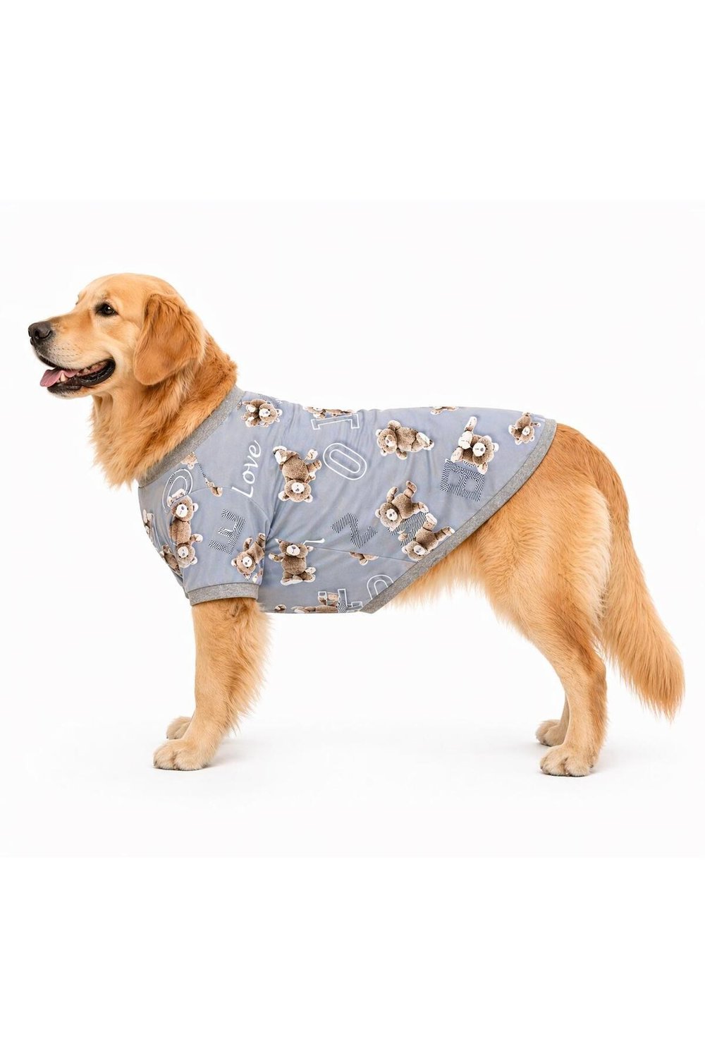 Büyük Irk Gray Love Yazlık Köpek T-Shirt Köpek Kıyafeti (11-45KG)