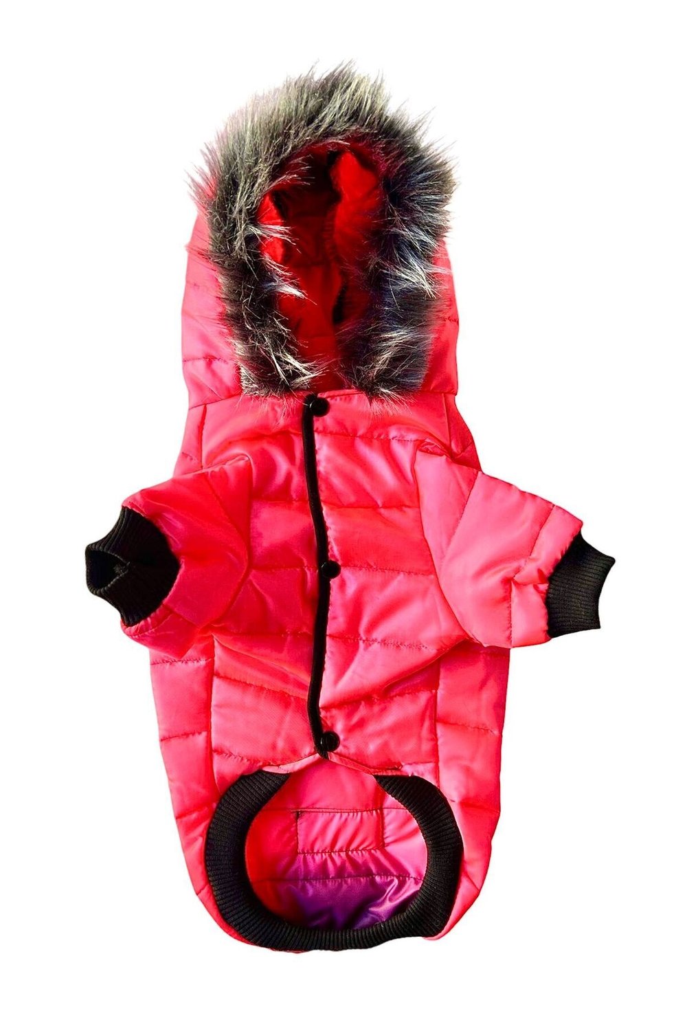 Büyük Irk Neon Pink Puf Köpek Montu Köpek Yağmurluğu