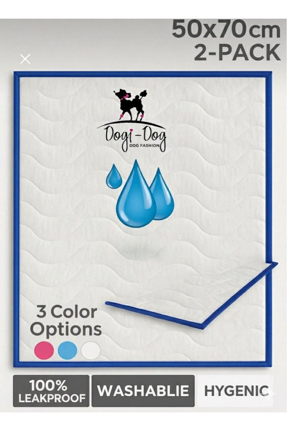Dogi&Dog İç Mekan Köpek Mavi Çiş Pedi 50*70 CM - 2 Adet