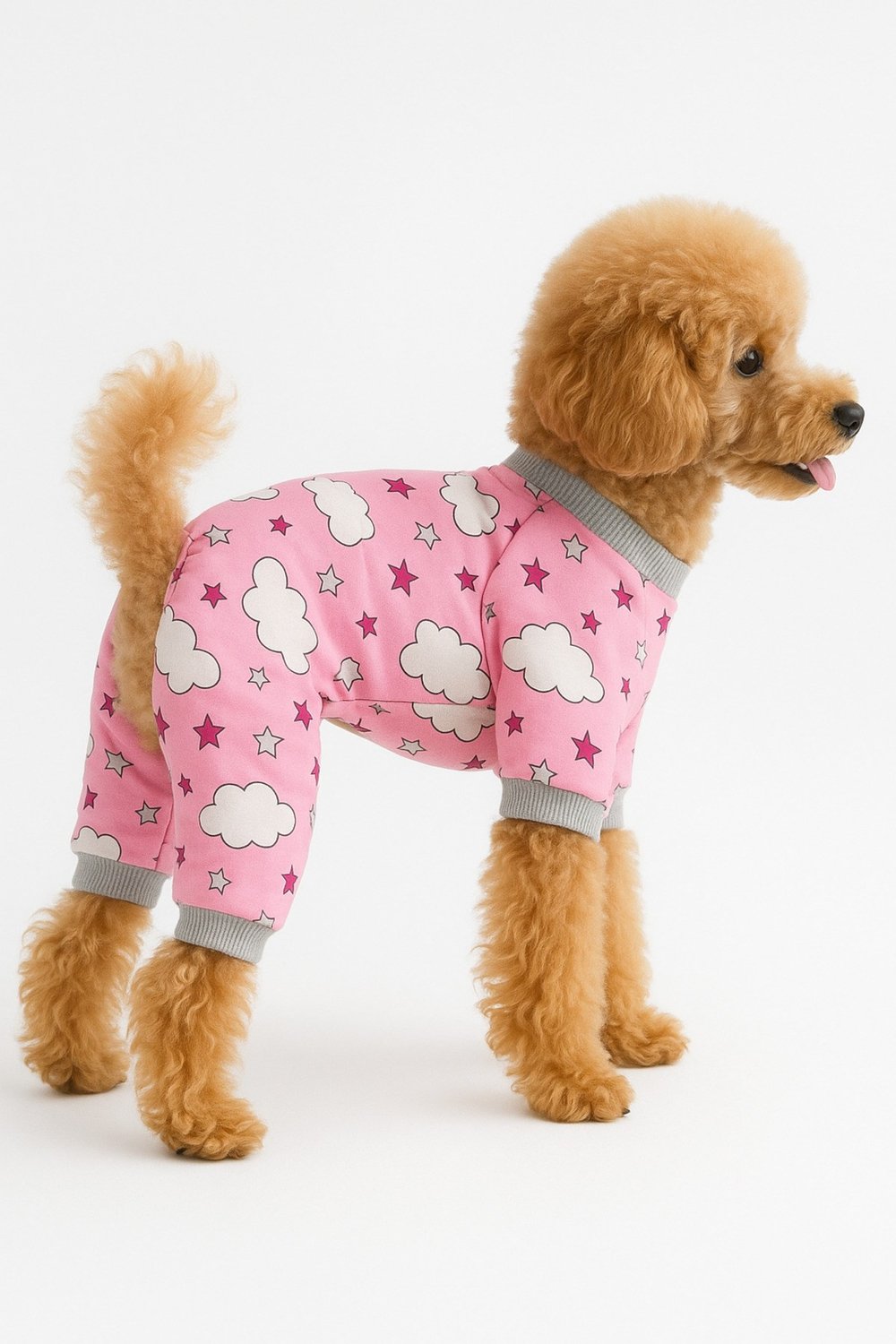 Küçük Irk Cloudy Pink Kedi & Köpek Pijama Tulum (1kg - 10 Kg)