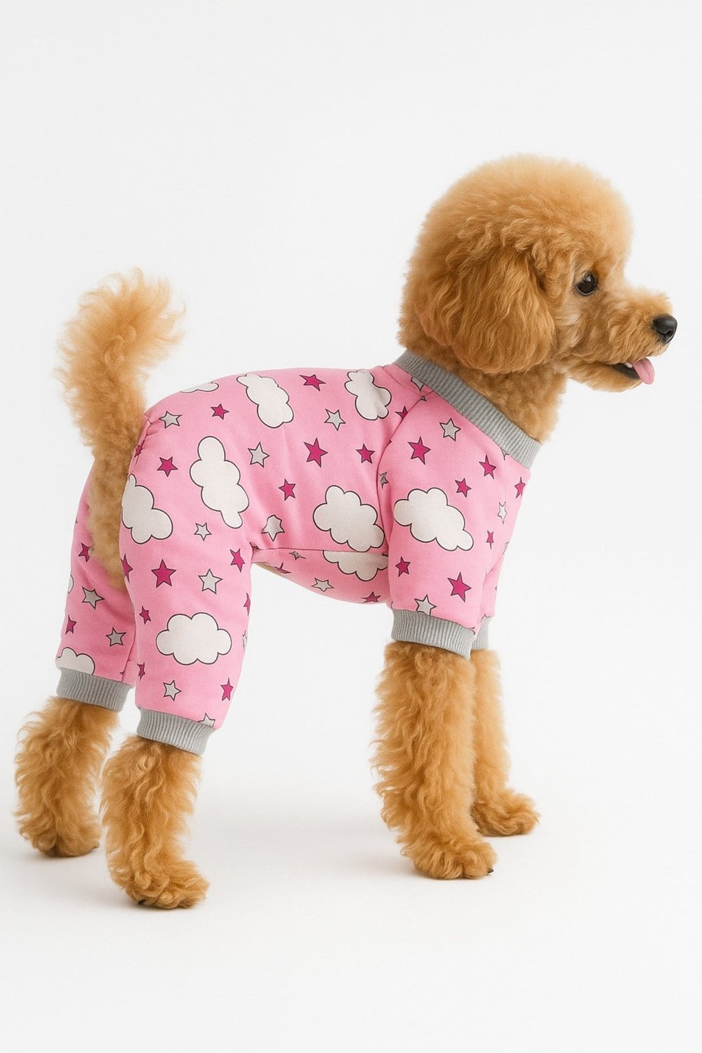 Küçük Irk Cloudy Pink Kedi & Köpek Pijama Tulum (1kg - 10 Kg)