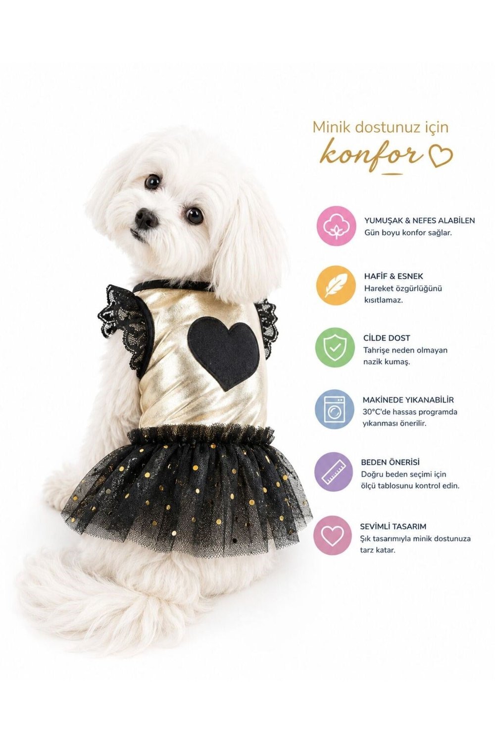 Küçük Irk Golden Dresses Köpek Kıyafeti Köpek Elbisesi Kedi Kıyafeti (1-10KG)