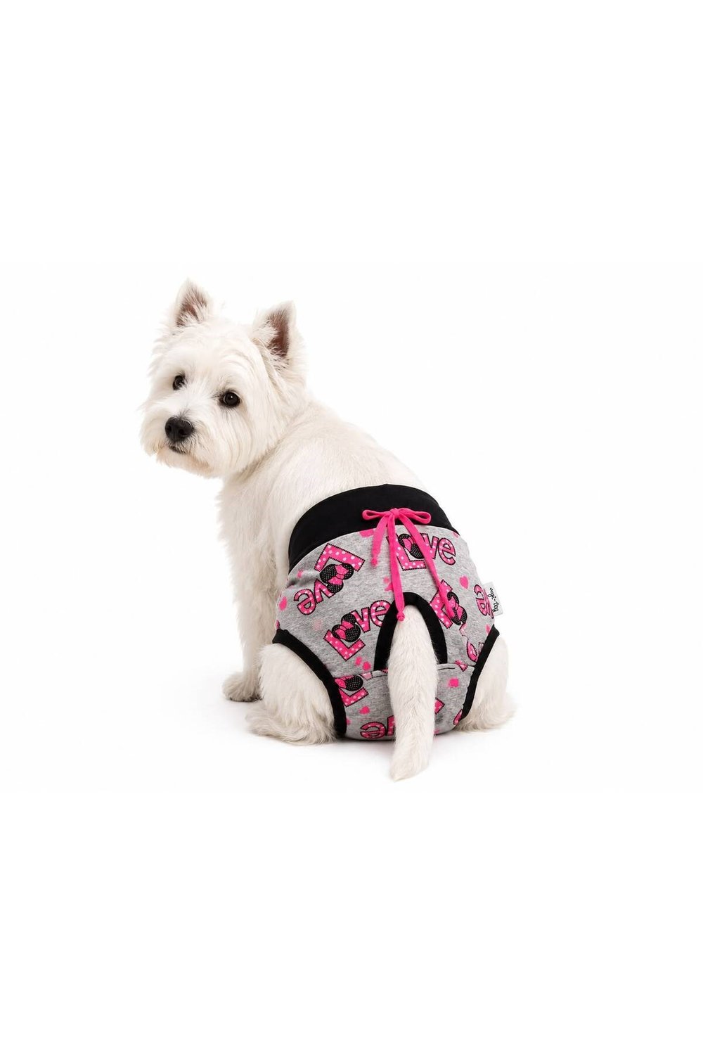 Küçük Irk Gri Neon Love Regli Çamaşırı Köpek Kıyafeti (1-10KG)