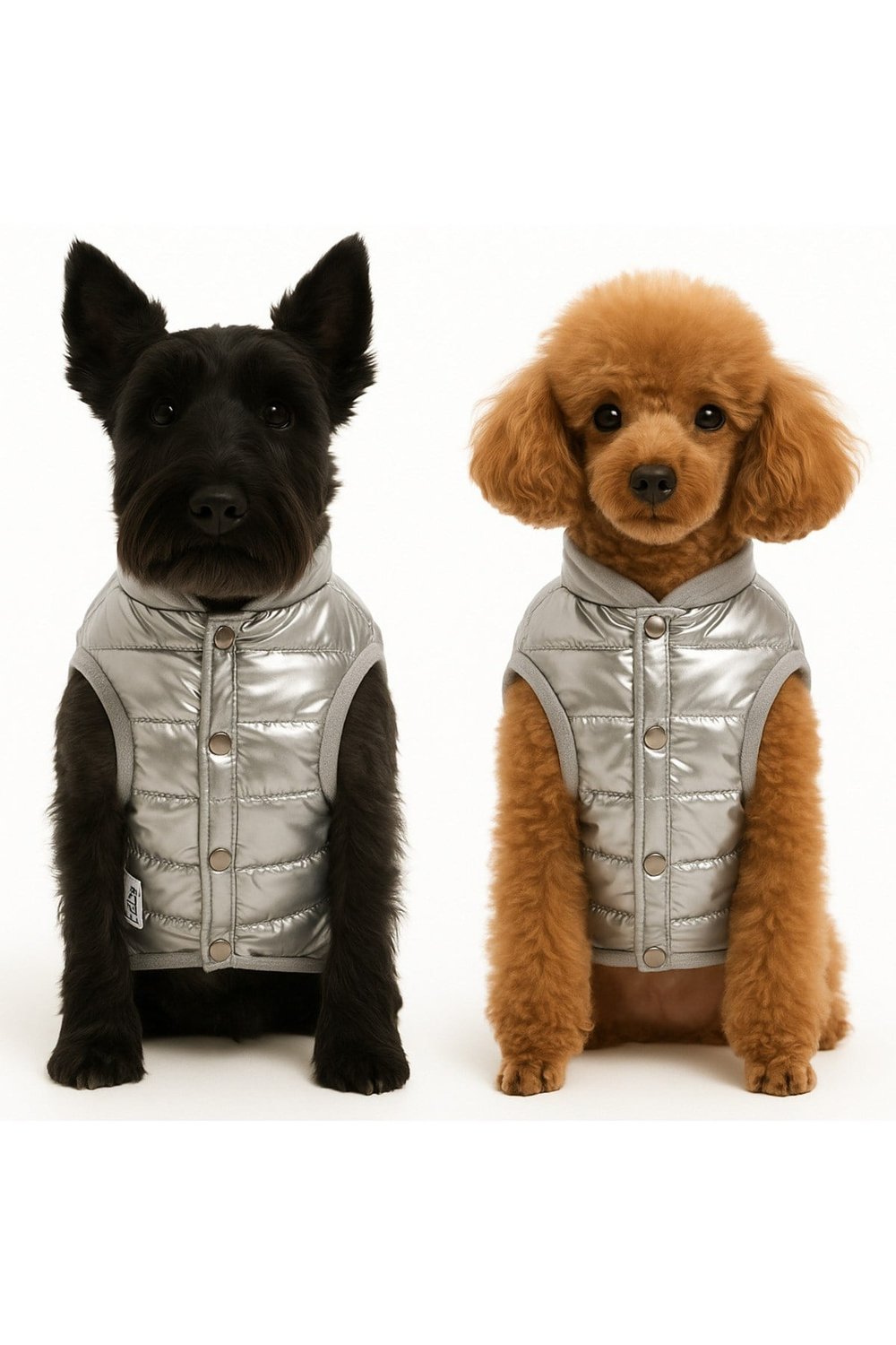 Küçük Irk Gri Parlak Kedi Köpek Yeleği Köpek Kıyafeti
