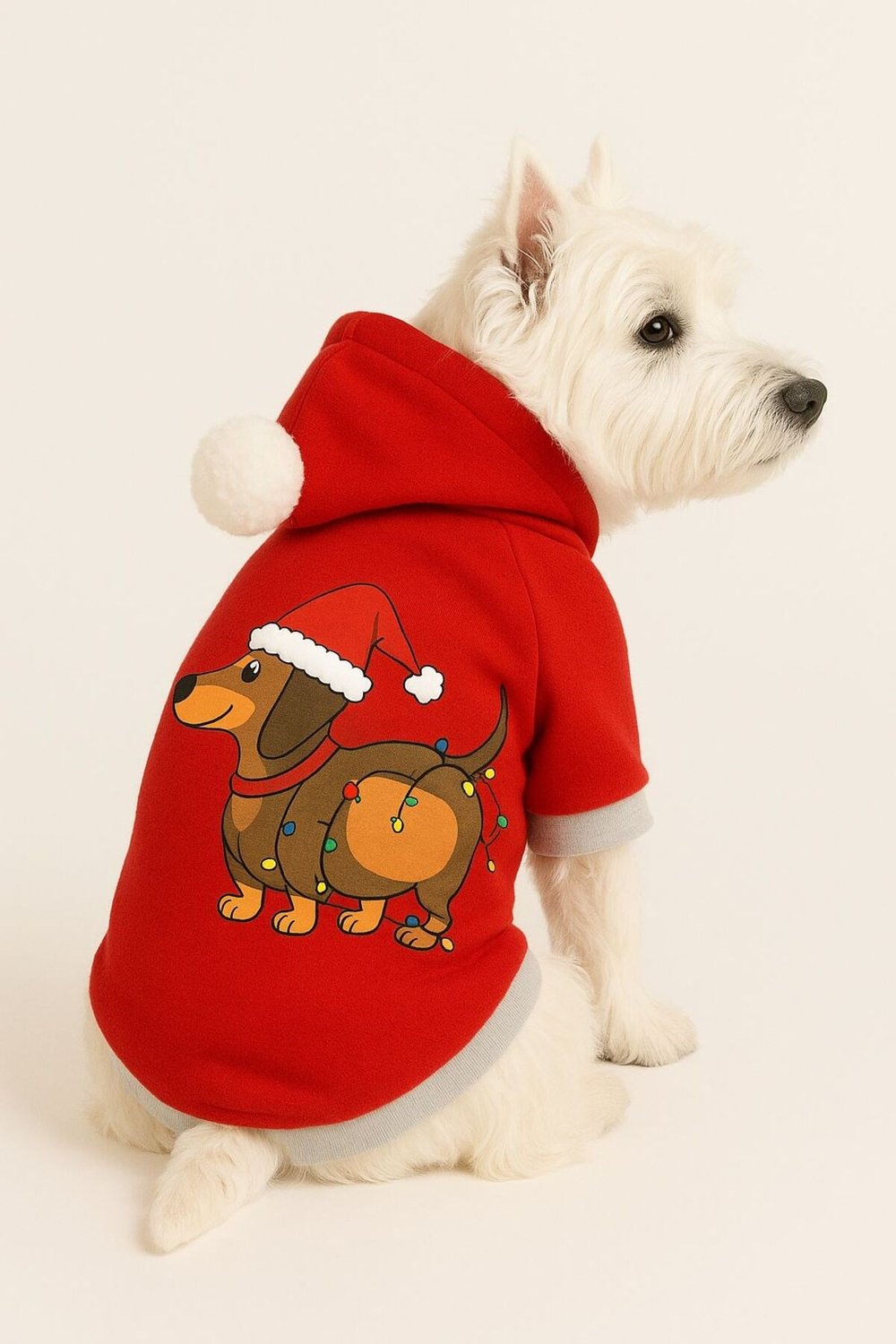 Küçük Irk Kırmızı Happy Dog Noel Yılbaşı Kıyafeti Köpek Kıyafeti (1-10KG)