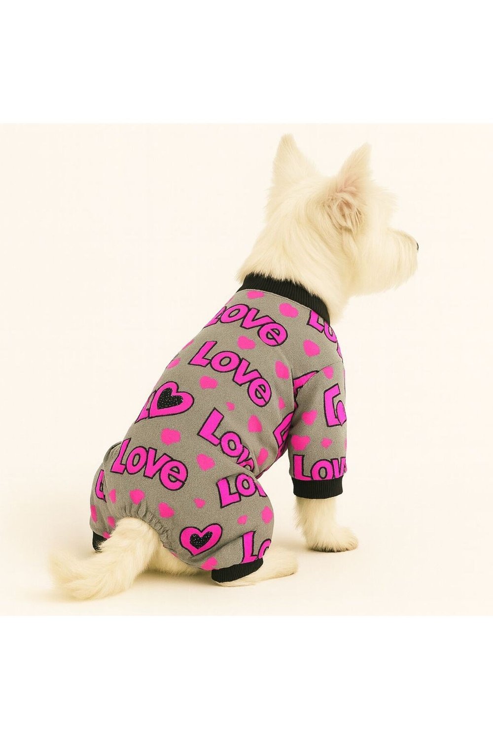 Küçük Irk Love Pink Neon Köpek Tulumu Köpek Kıyafeti Kedi Kıyafeti (1-10KG)