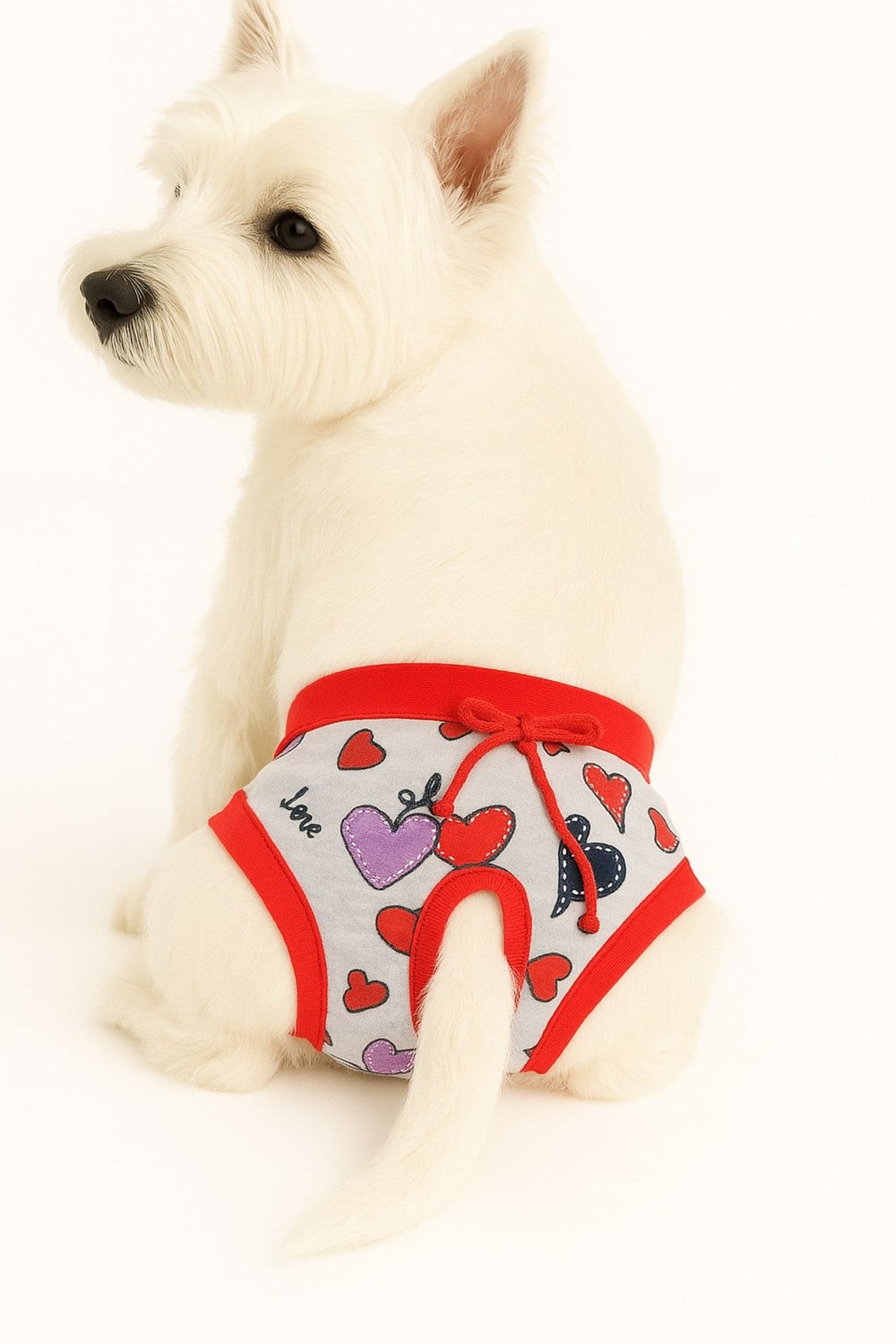 Küçük Irk Mix Heart Köpek Regl Çamaşırı Köpek Kıyafeti (1-15KG)