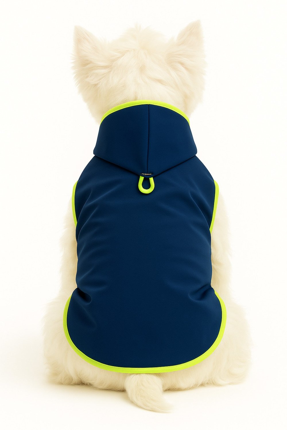 Küçük Irk Navy Blue İthal Softshell Kumaş İçi Polarlı Köpek Yağmurluğu (1-11 KG)