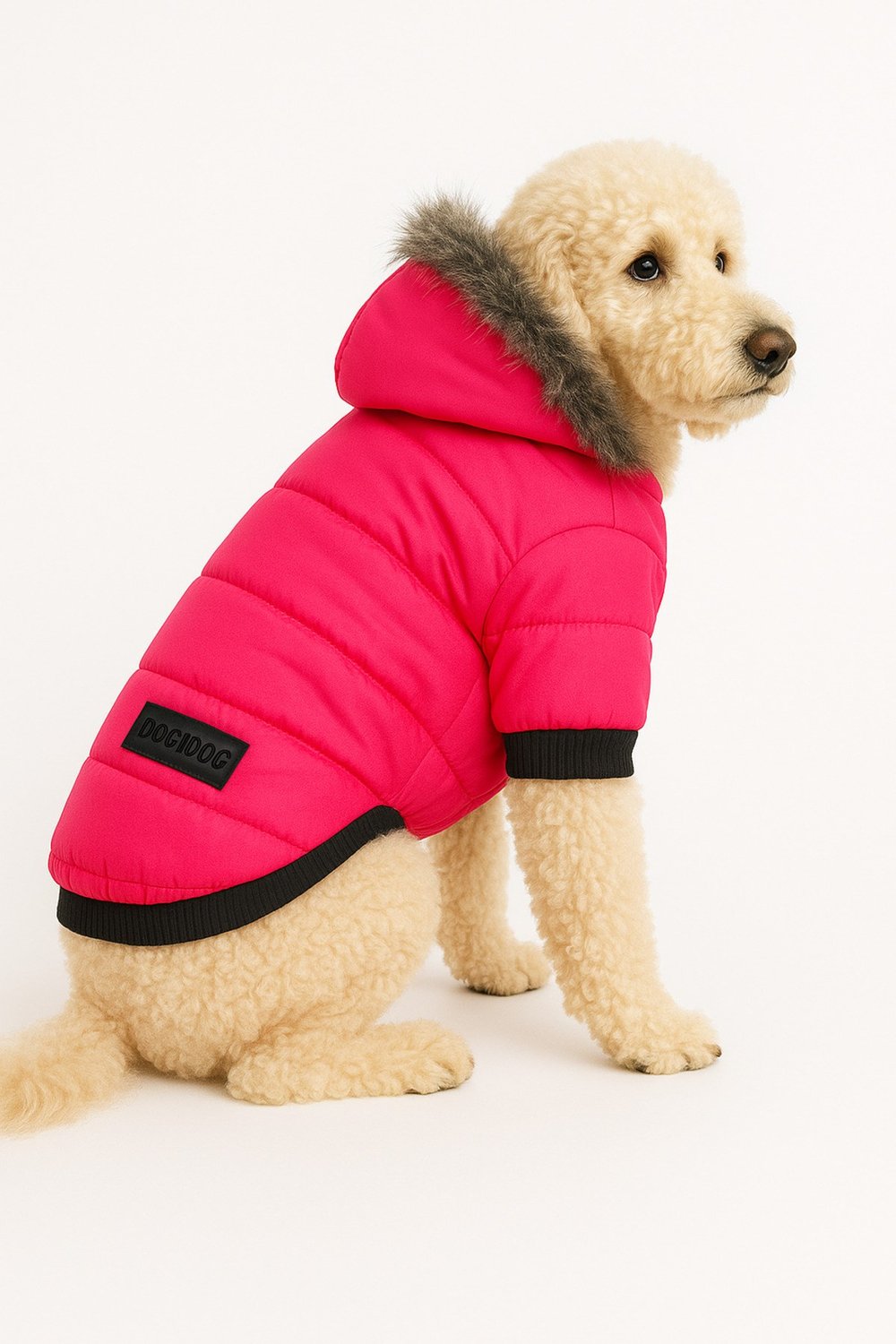 Küçük Irk Neon Pink Anorak Puf Köpek Montu (01-10kg Arası)