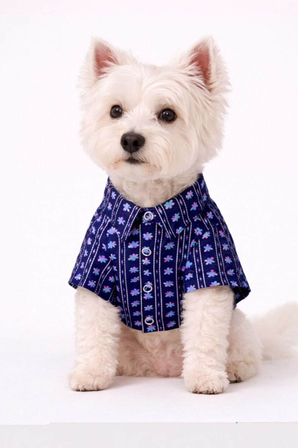 Küçük Irk Purple Flowers Köpek Gömleği Köpek kıyafeti (1-10KG)