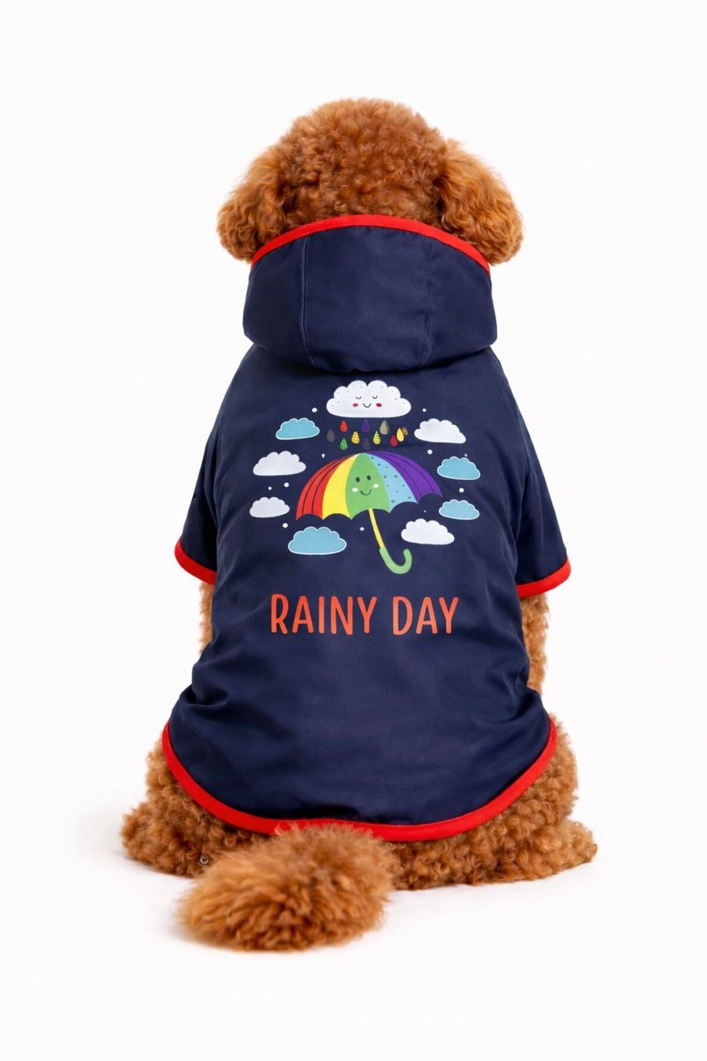 Küçük Irk Rainy Day Lacivert Tasma İlikli Köpek Yağmurluğu Köpek Kıyafeti (1-10 KG)