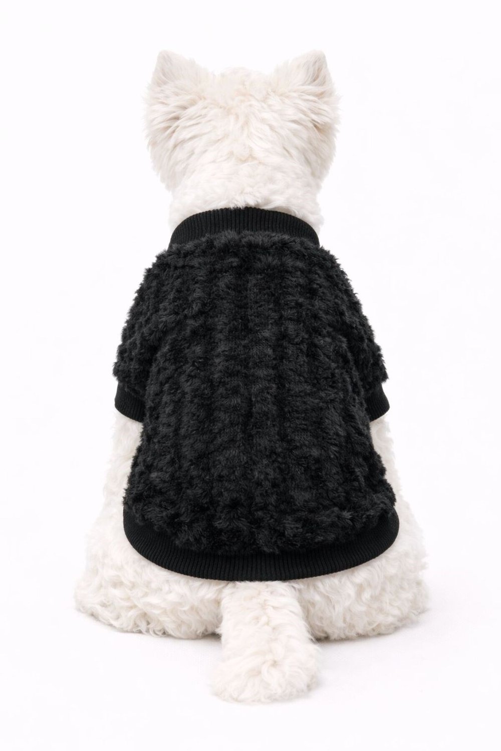 Küçük Irk Siyah Triko Yün Kazak Köpek Kıyafeti (1-10KG)