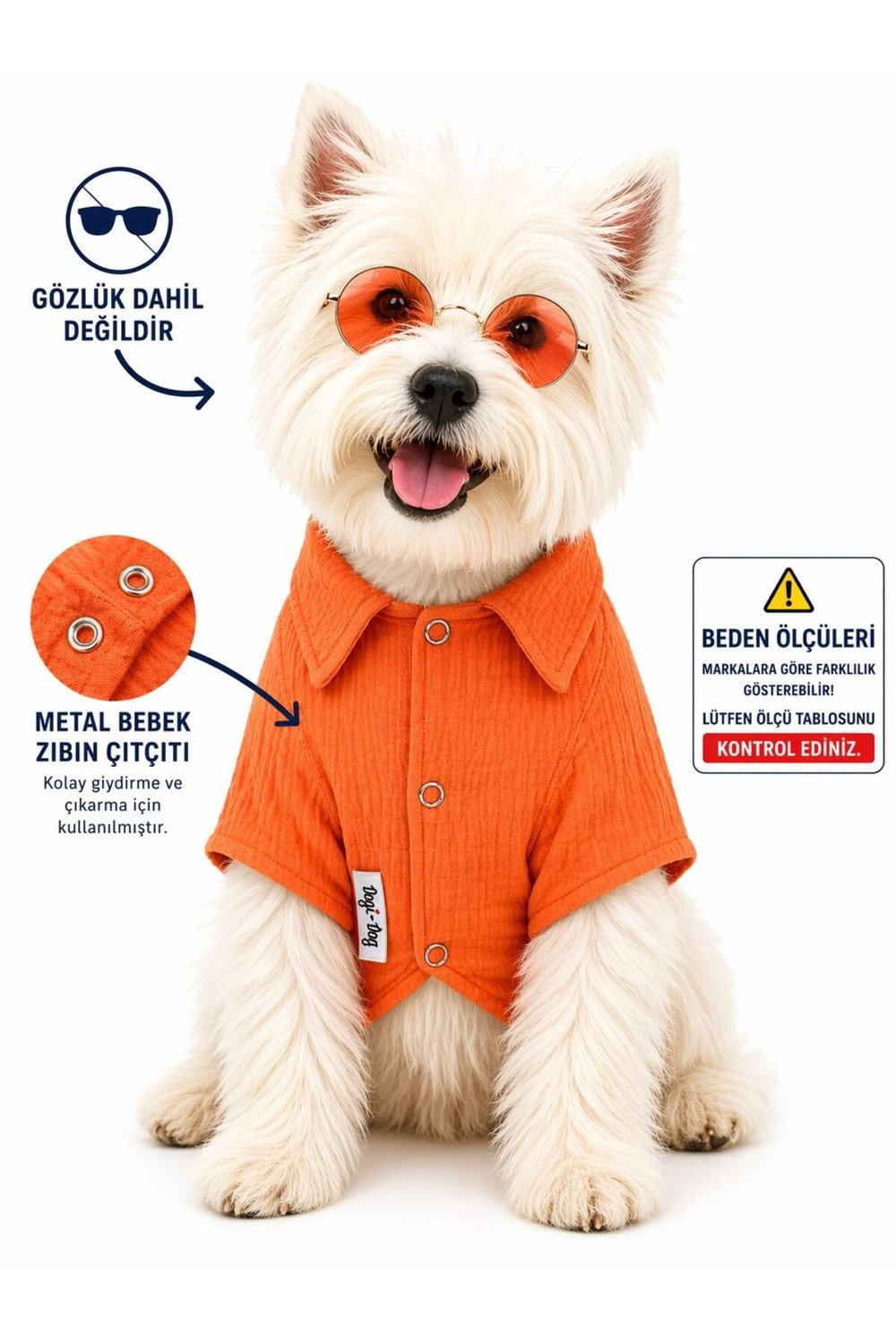 Küçük Irk Turuncu Muslin Yazlık Kedi Gömleği Köpek Gömleği (1-10KG)