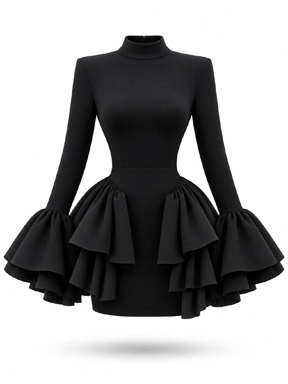 Valentina Volan Detaylı Mini Elbise