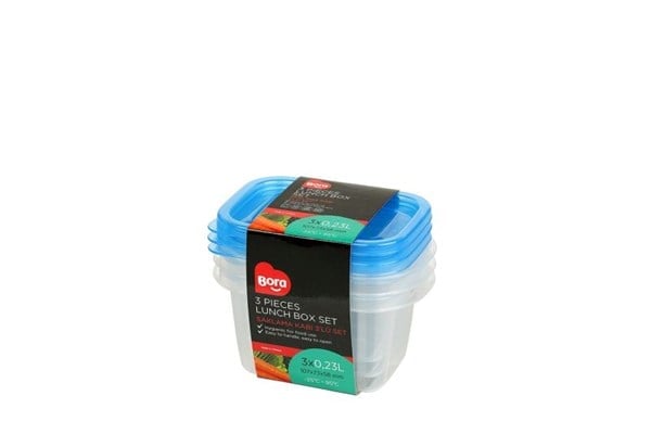 Bora Plastik Saklama Kabı 3'lü Set Mini 230 ml BO542