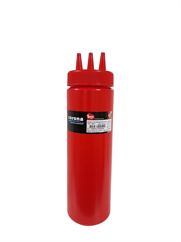 Corona Professional Ketçap & Mayonez Şişe 3 Delikli B.700 ml KIRMIZI BO2050