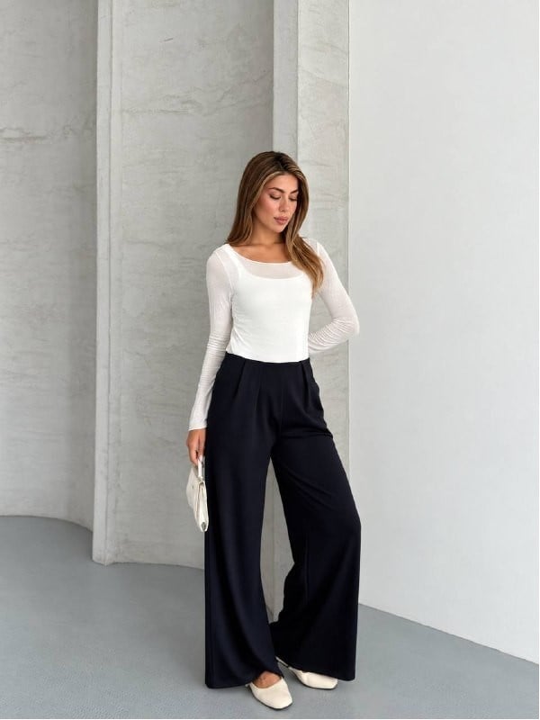 ÇİFT PİLE MODAL PANTOLON LACİVERT