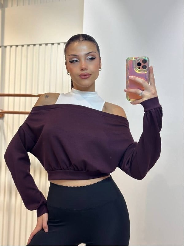 MODAL MADONNA GARNİLİ SWEAT MÜRDÜM