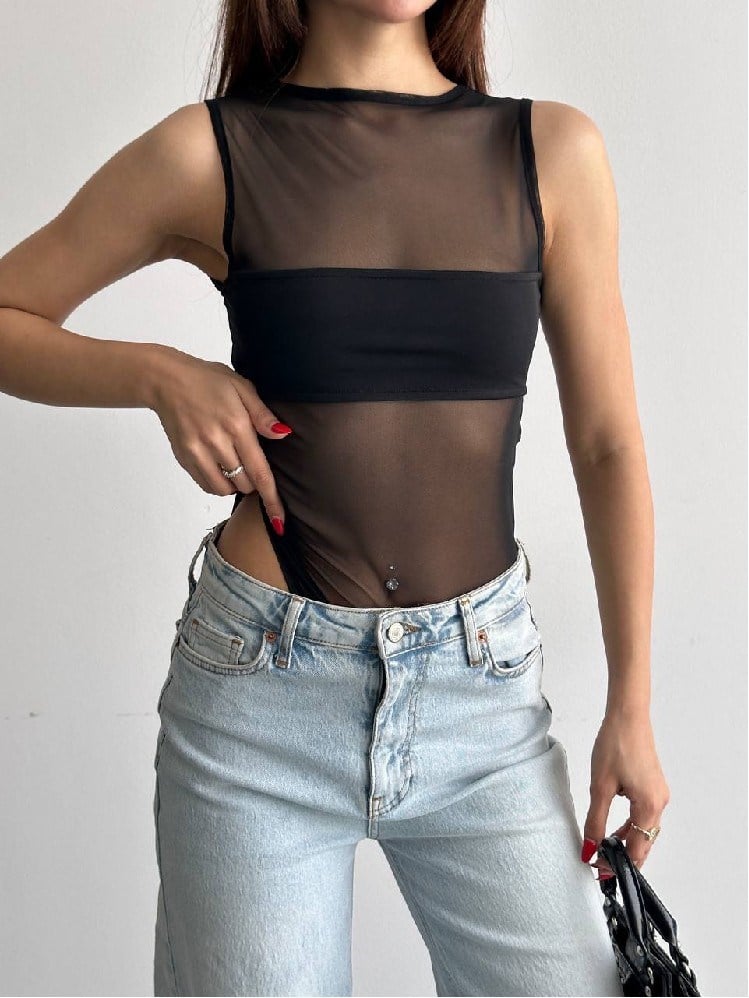 SENDY TÜL BODYSÜİT SİYAH