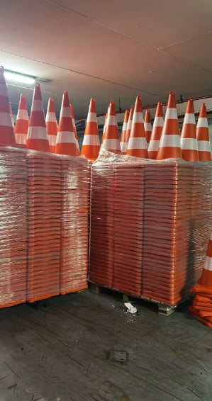  5 Adet TPE Trafik Konisi 90 cm Çift Reflektifli Trafik Dubası Seti