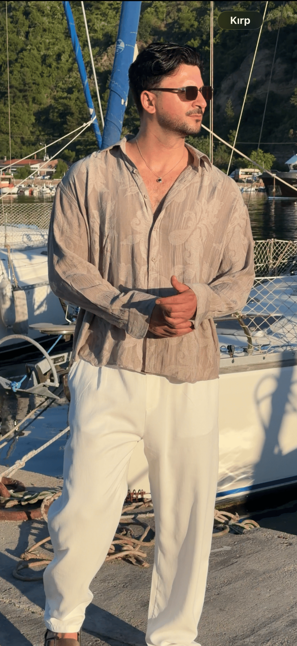 Premium etnik desen oversize gömlek