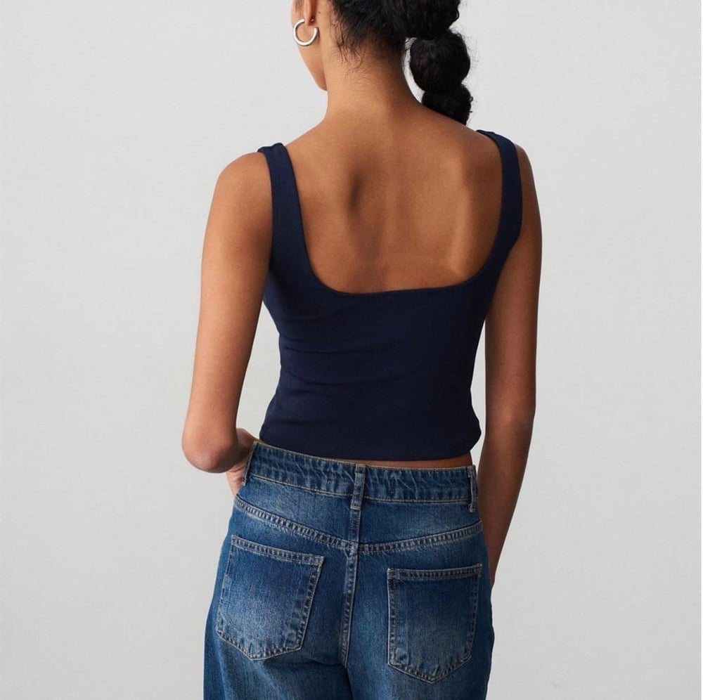 Fermuarlı Crop - Lacivert