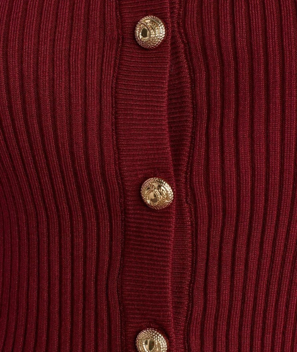 İspanyol Kol Triko Hırka-Bordo